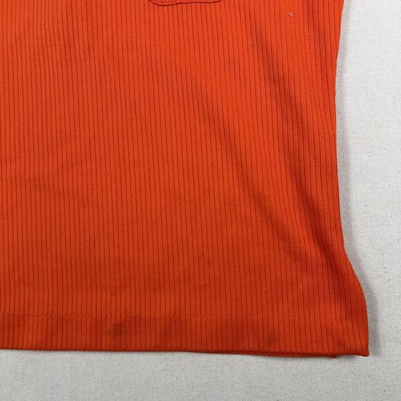 70s King Louie Double Knit Bowling Shirt Men’s Large Orange Short Sleeve 1/4 Zip - Picture 4 of 16